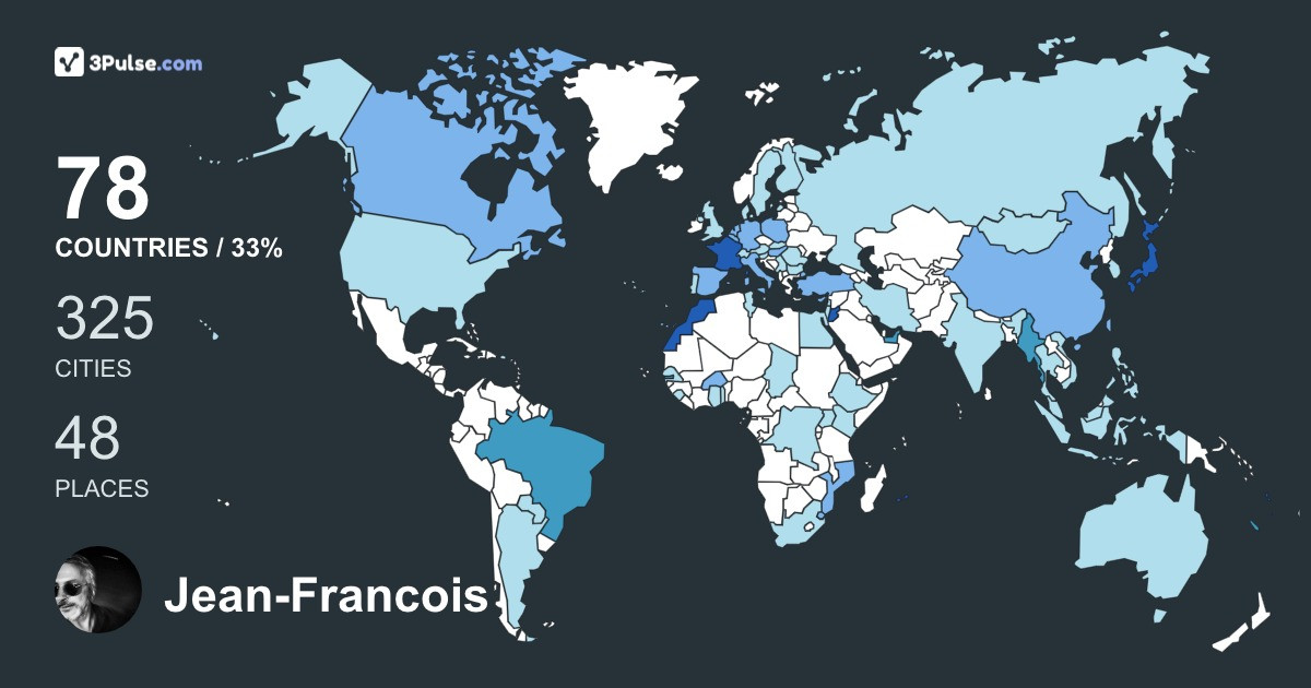 Jean-Francois Thomas's Travel Map Image