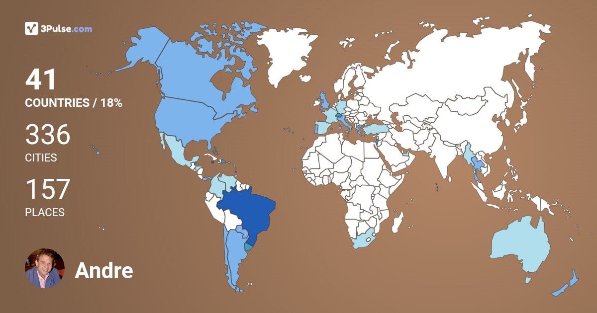 Andre Chusyd's Travel Map Image