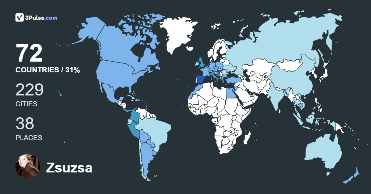 Zsuzsa Szanka's Travel Map Image