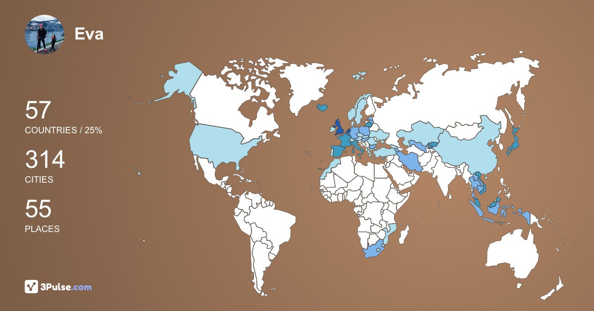 Eva Packl's Travel Map Image