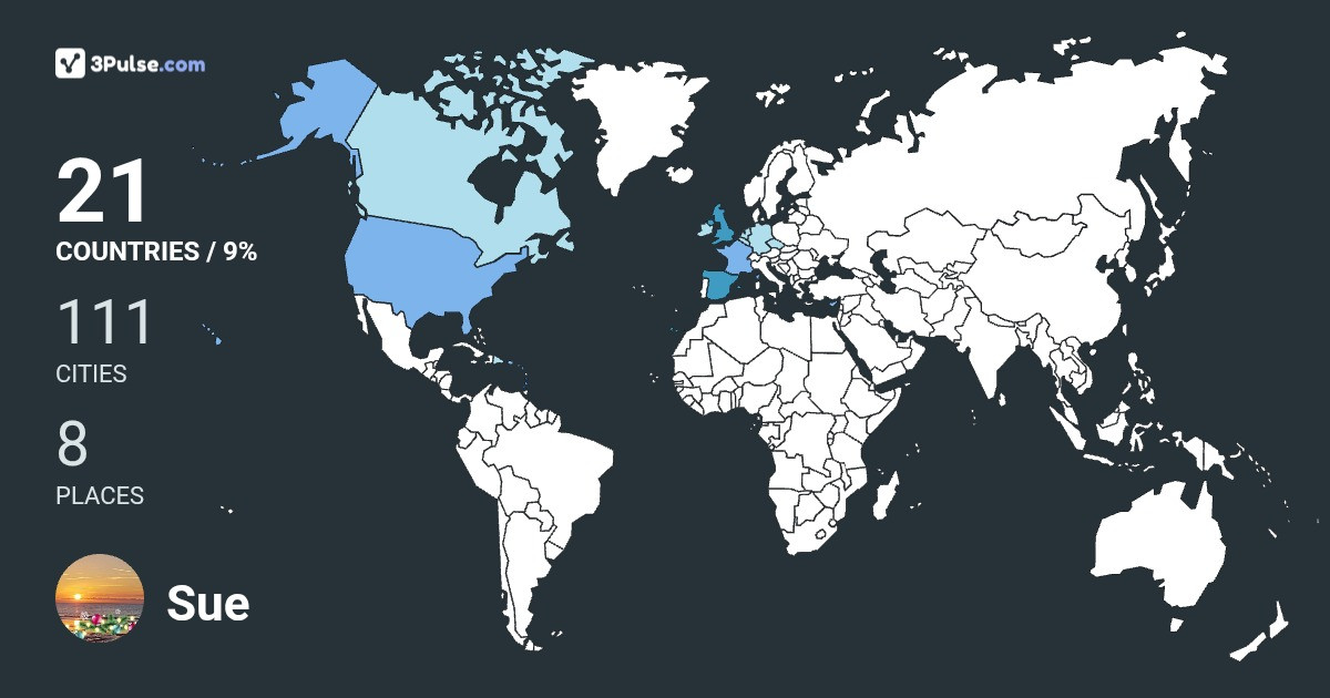 Sue Hartley's Travel Map Image