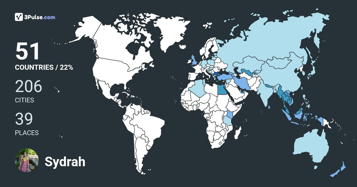 Sydrah Mustaffa's Travel Map Image