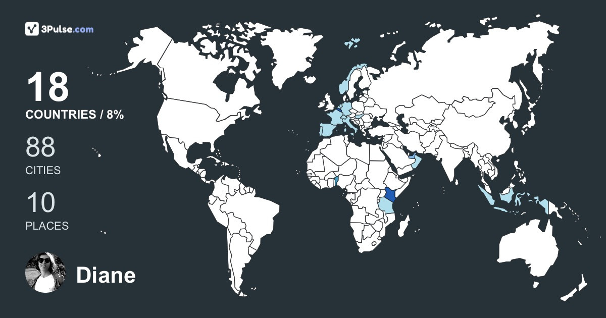 Diane Vinaccia's Travel Map Image