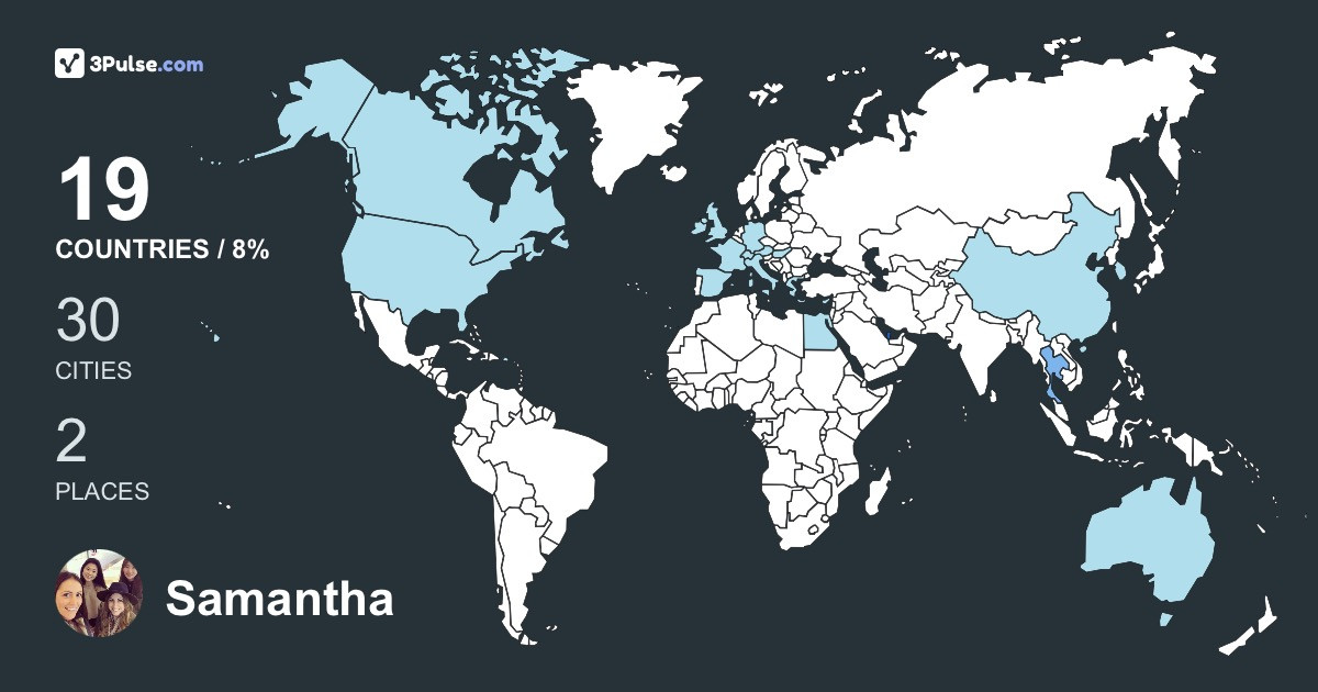 Samantha Welford's Travel Map Image