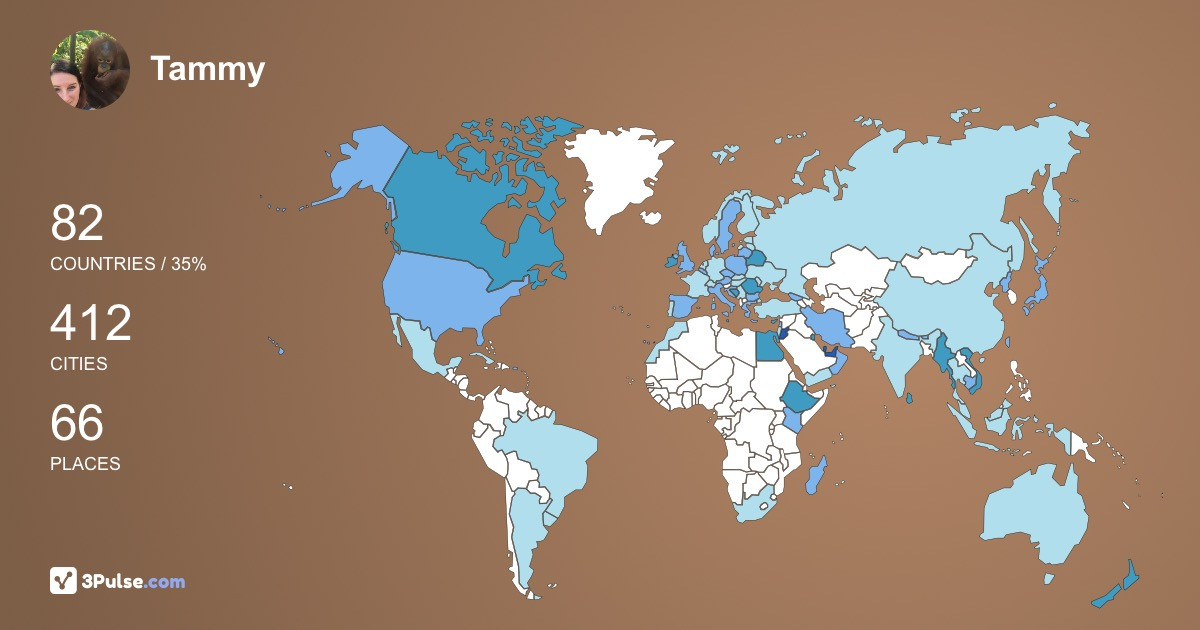 Tammy McDonald's Travel Map Image
