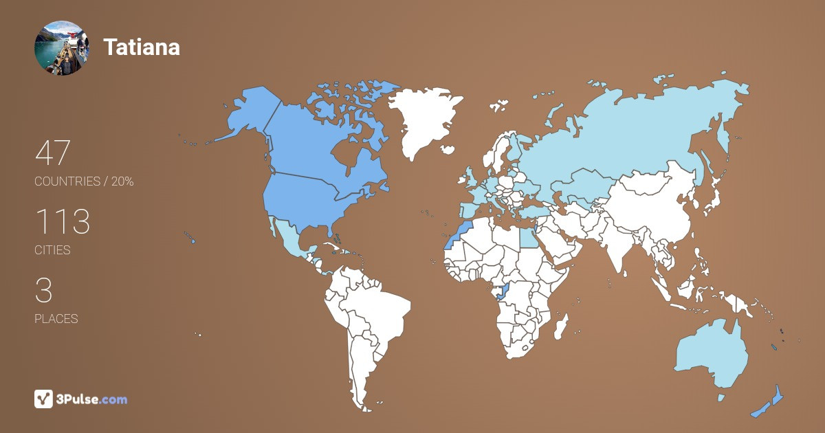 Tatiana Timoshenko's Travel Map Image