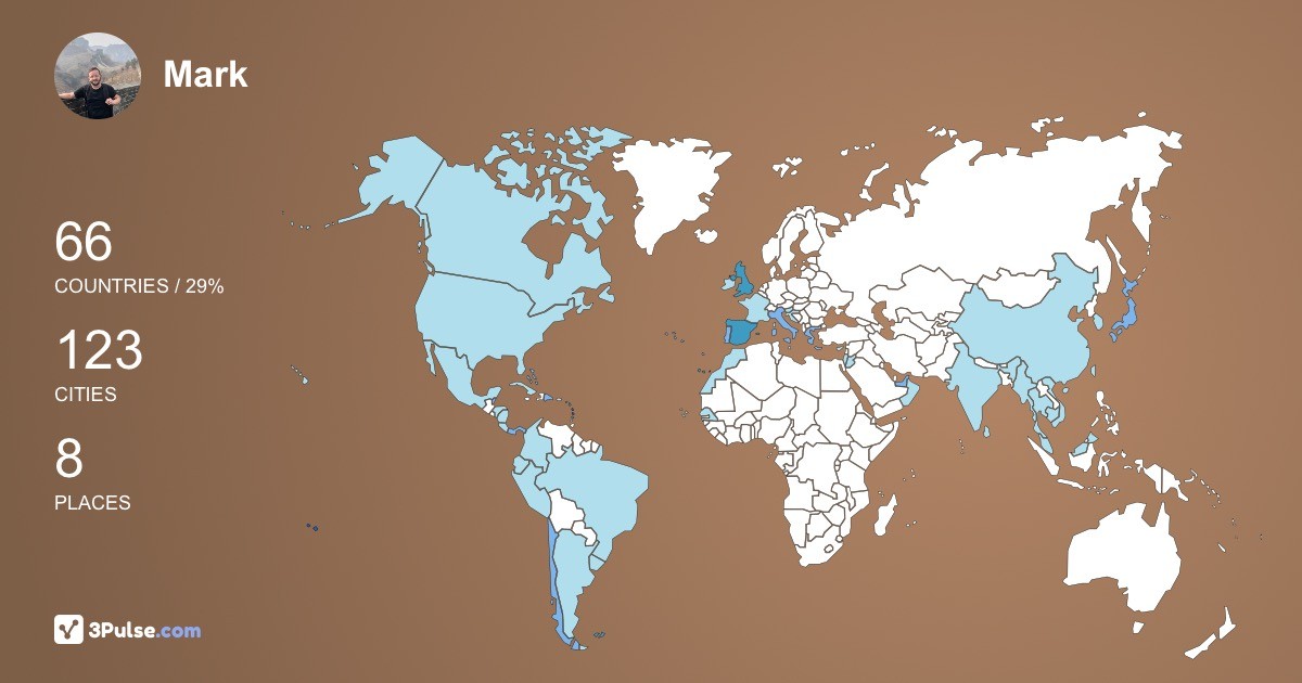 Mark Ellis's Travel Map Image