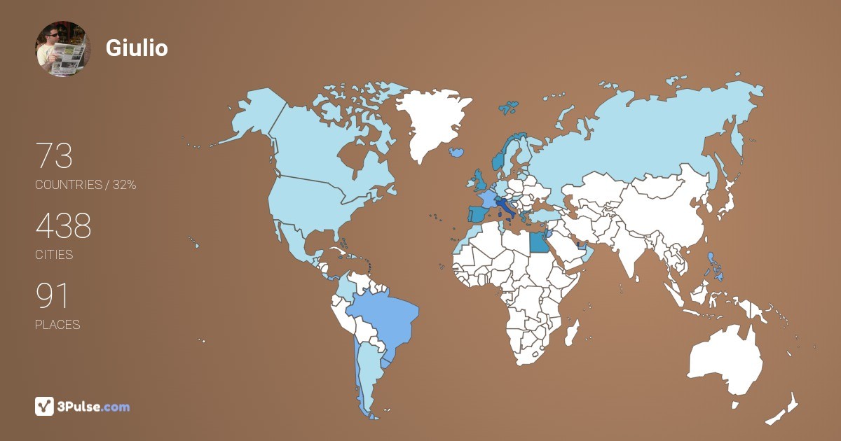 Giulio Graziosi's Travel Map Image