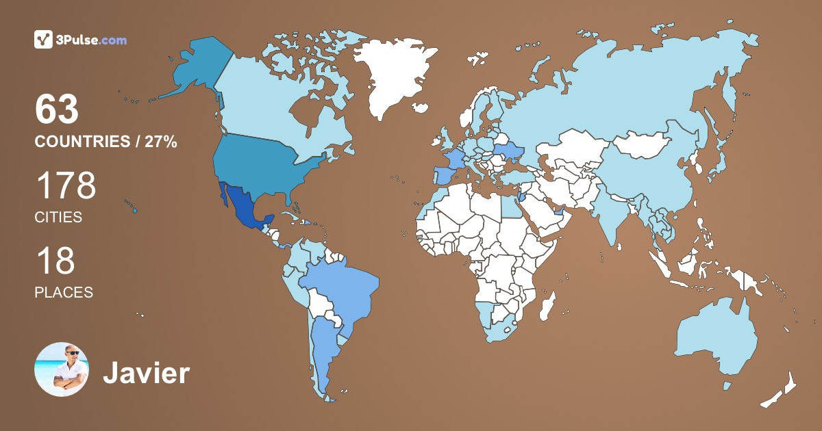 Javier Lopez's Travel Map Image