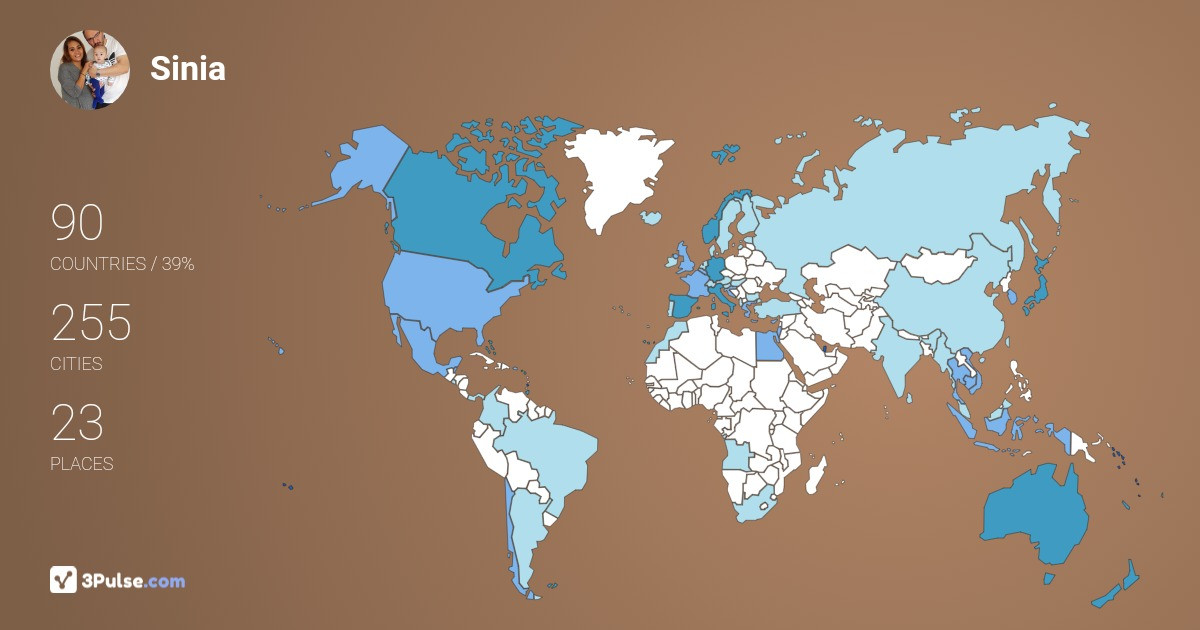 Sinia Mitrovi's Travel Map Image