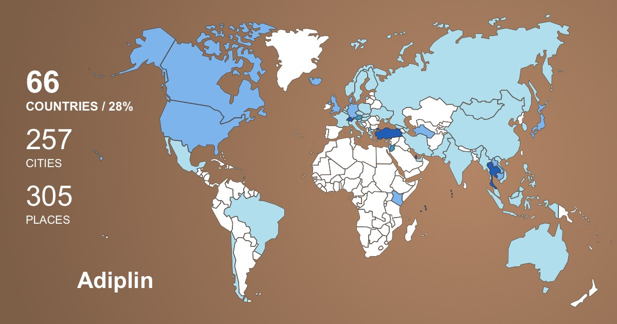 Adiplin Panupong's Travel Map Image