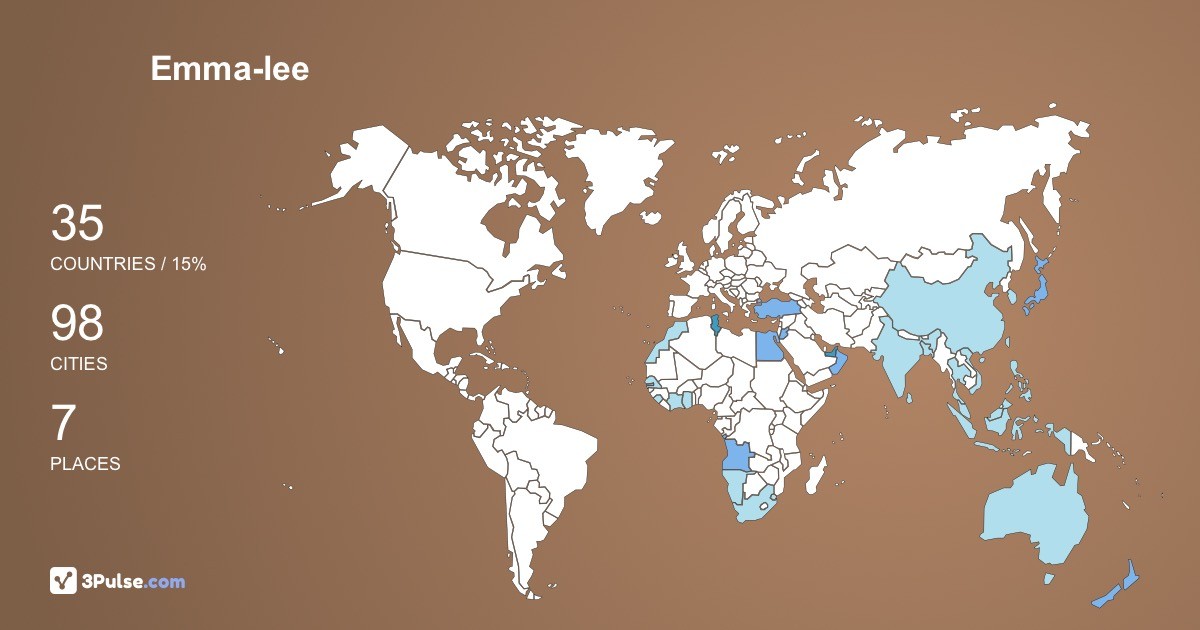 Emma-lee Seager's Travel Map Image