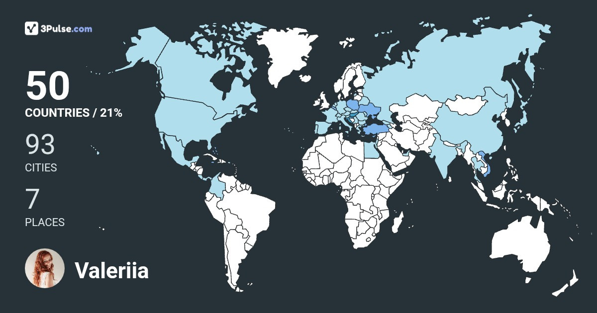 Valeriia Vyrych's Travel Map Image