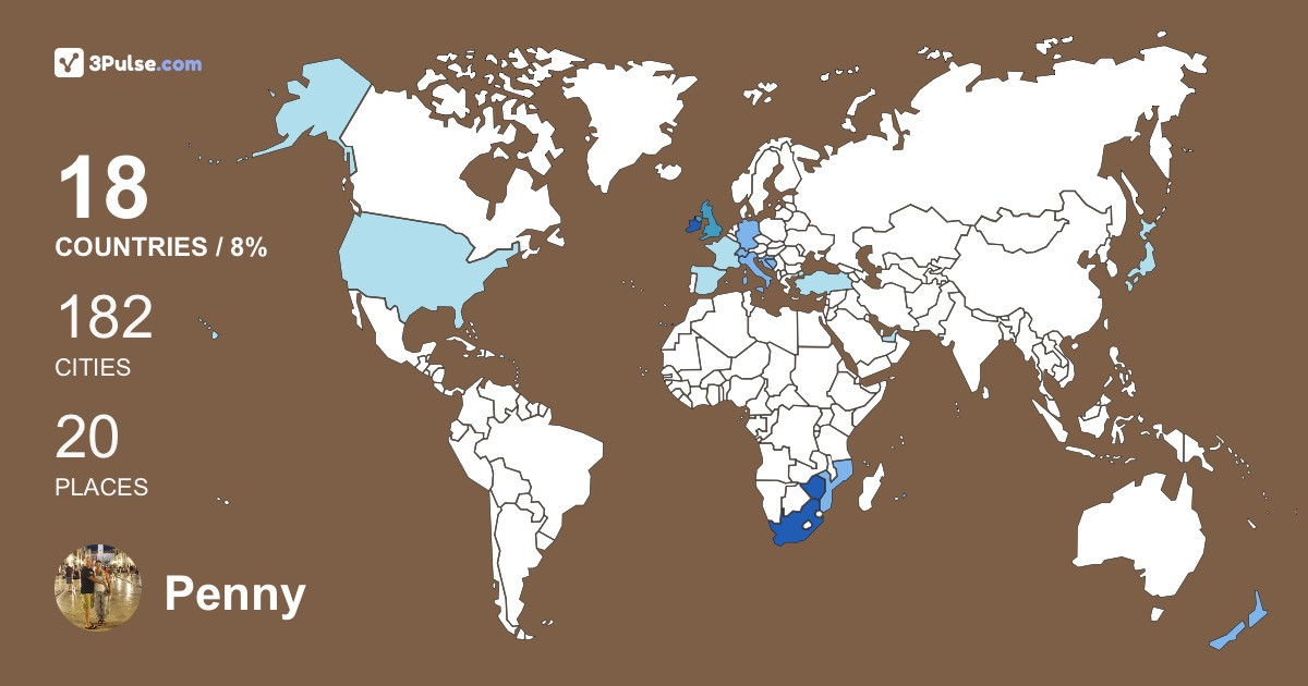 Penny Smorenburg's Travel Map Image