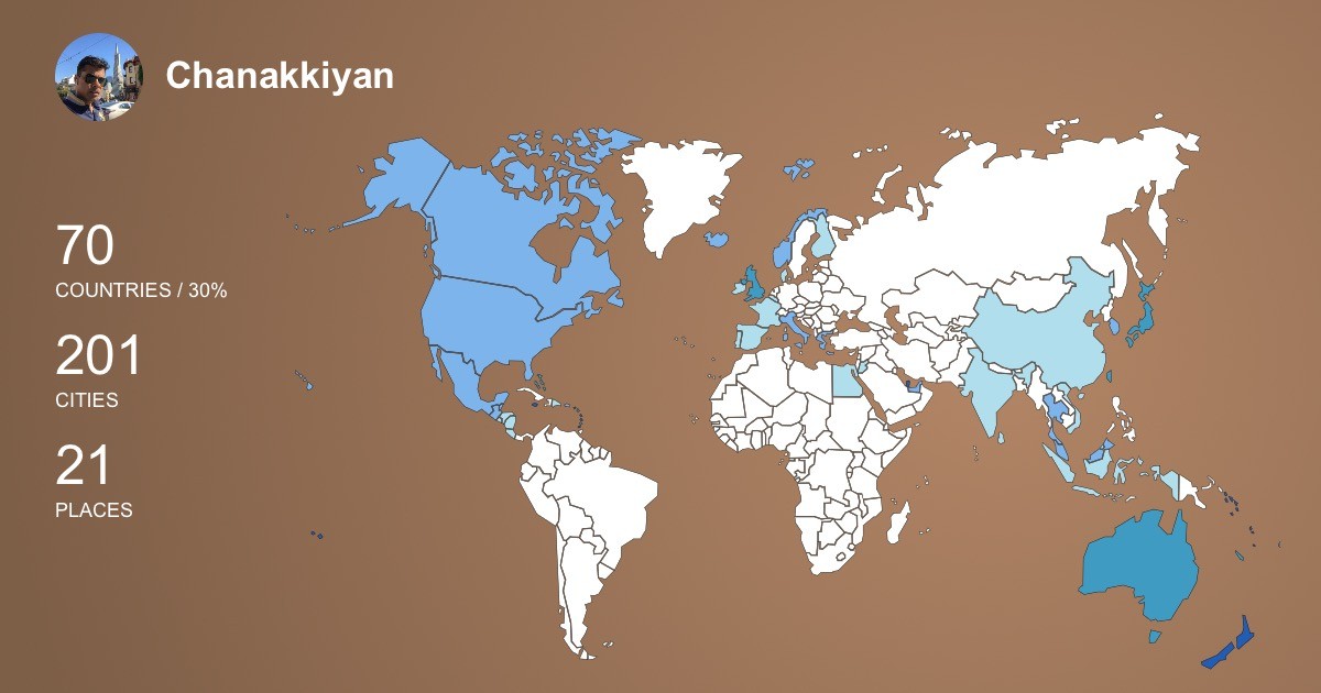 Chanakkiyan Balasubramaniam's Travel Map Image