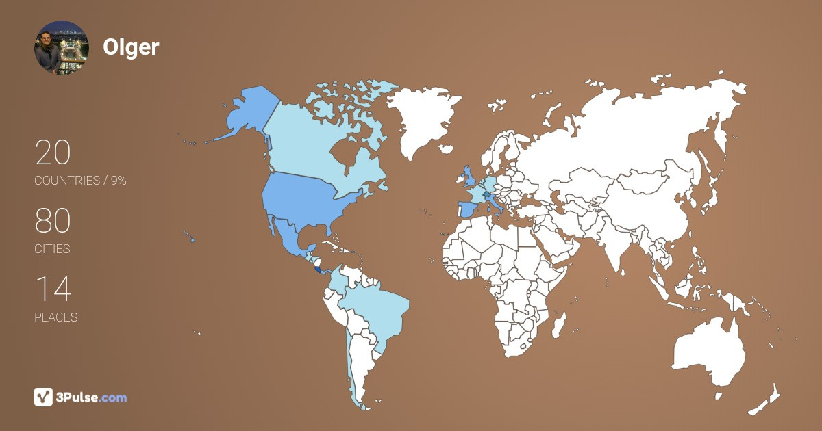 Olger Rodrguez's Travel Map Image