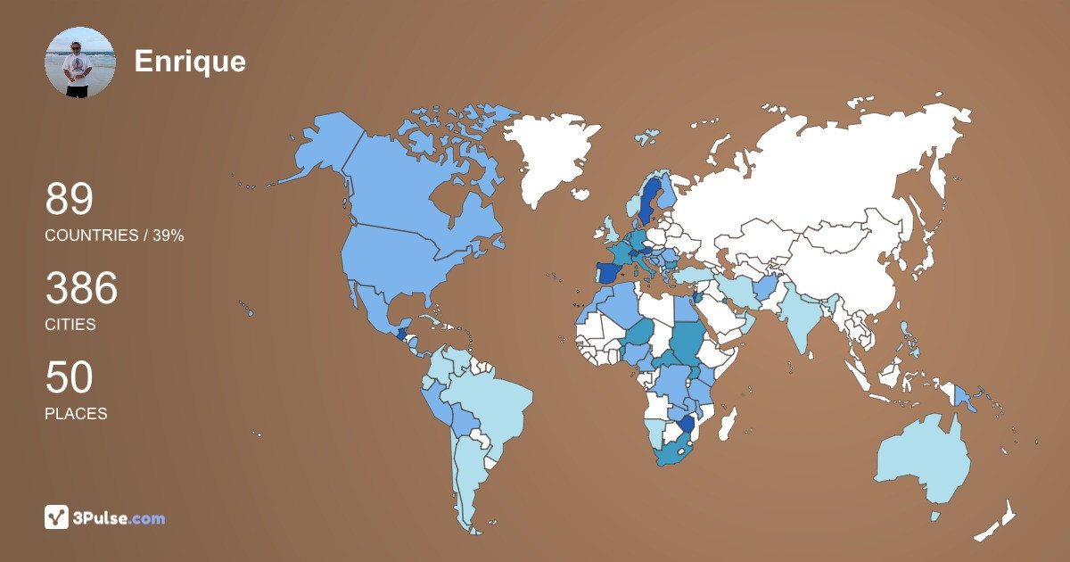 Enrique Dauner's Travel Map Image