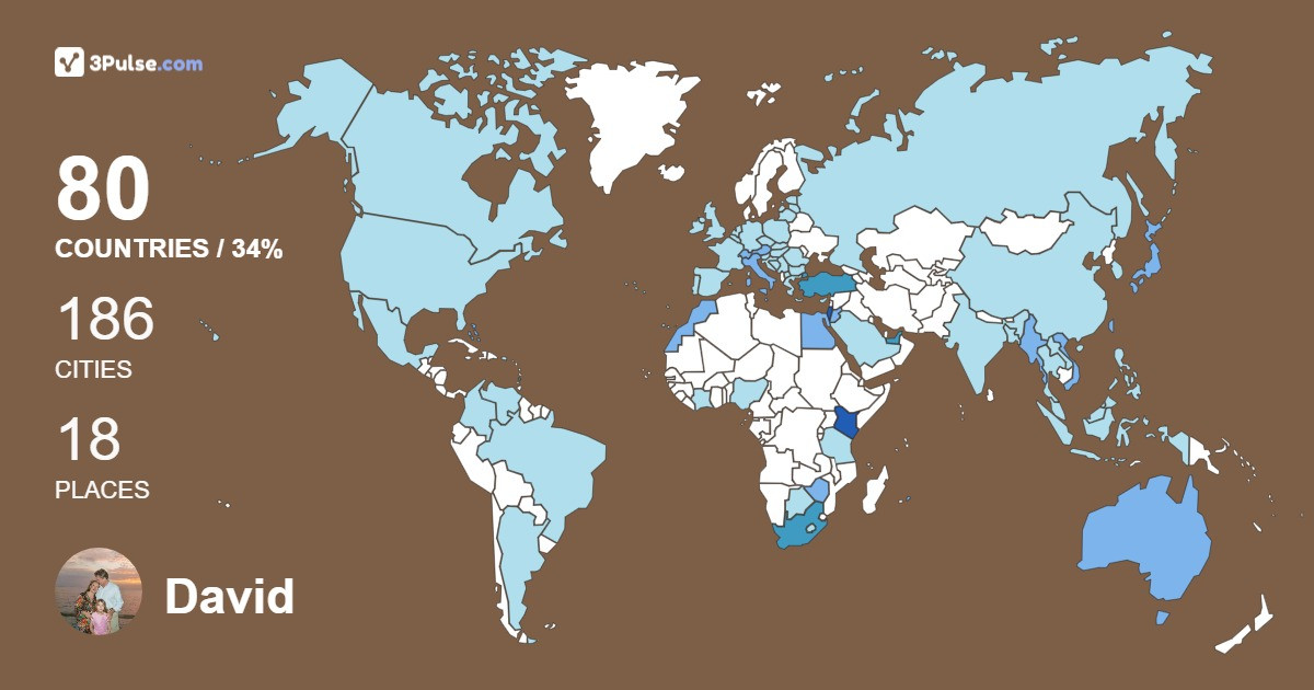 David Drinkard's Travel Map Image