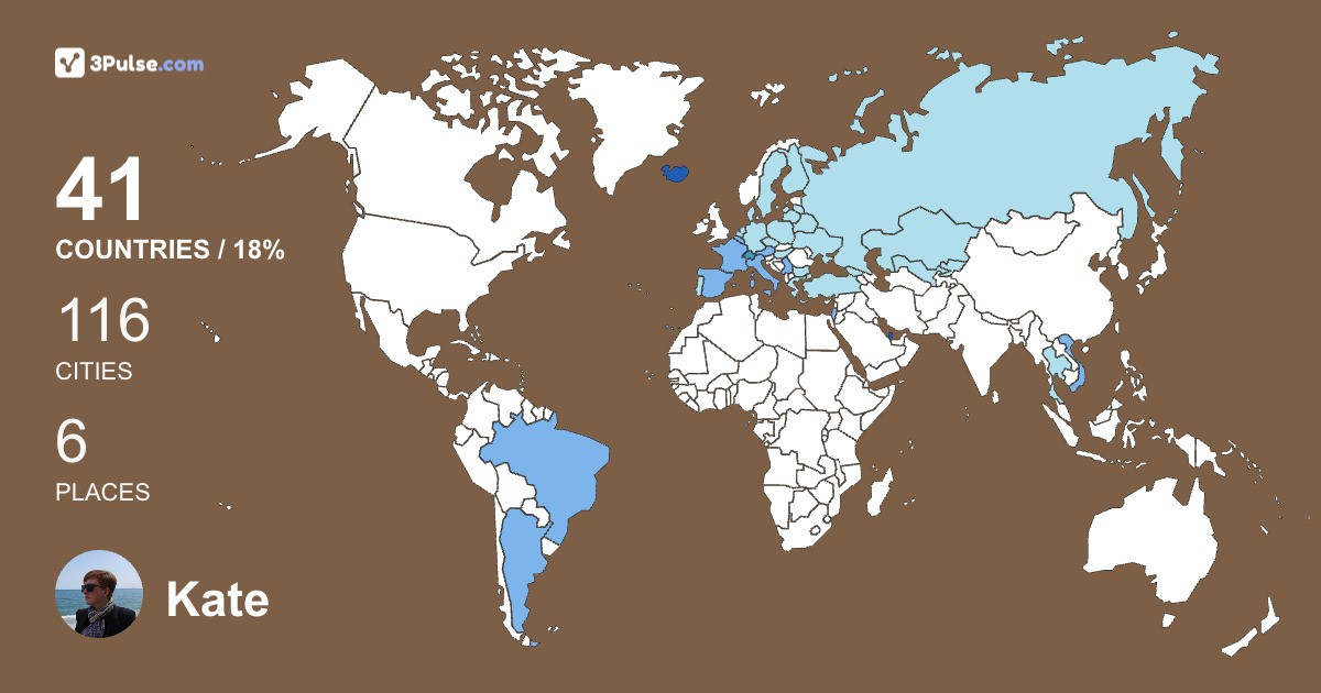 Kate Danchenkova's Travel Map Image
