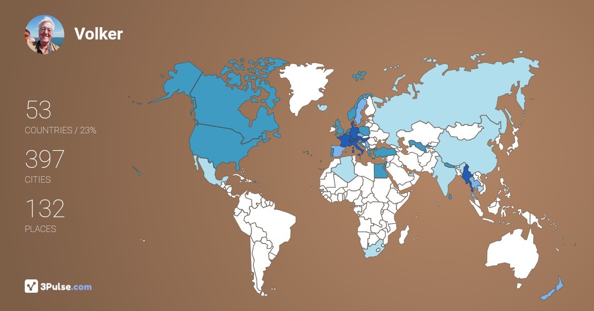 Volker Schmitt's Travel Map Image