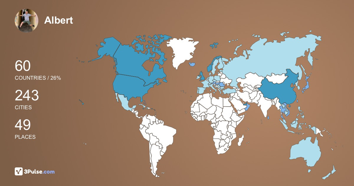 Изображение Карты путешествий Albert Cheung