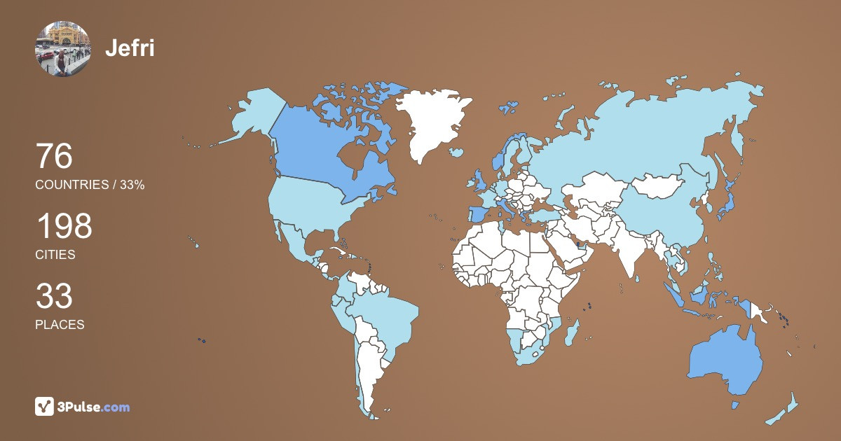 Jefri Wattimena's Travel Map Image