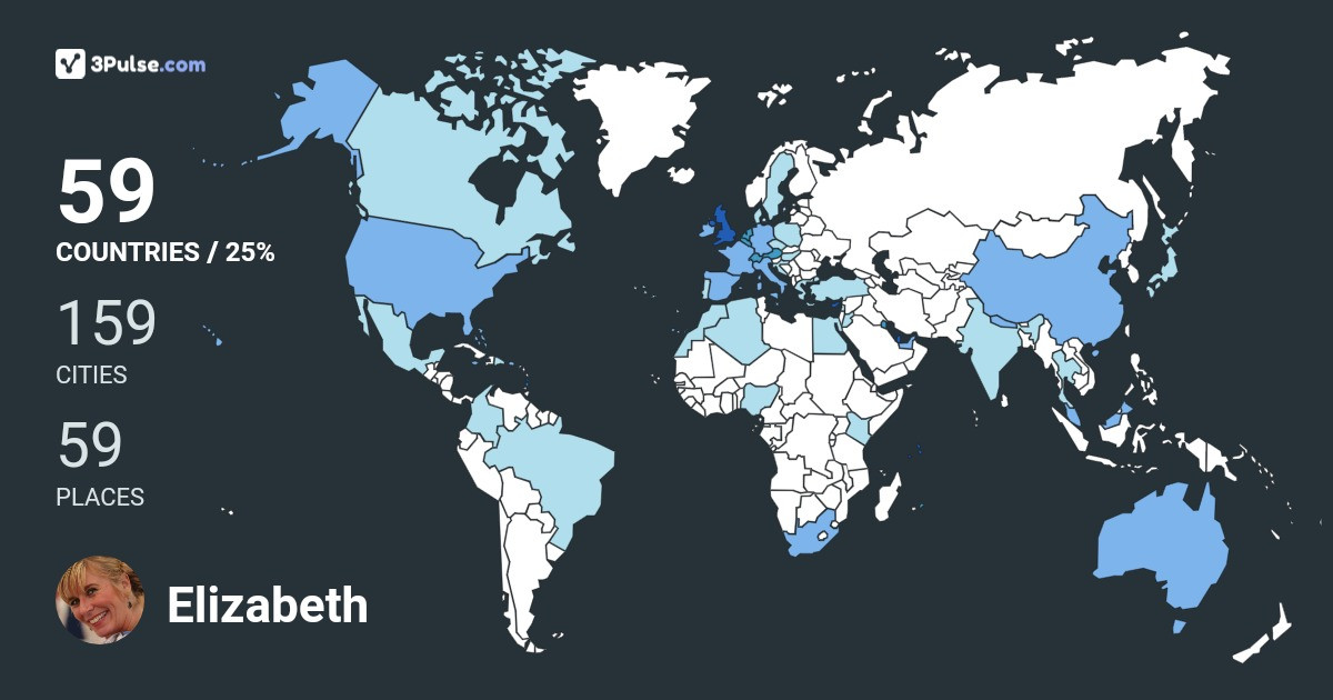 Elizabeth Kelly's Travel Map Image