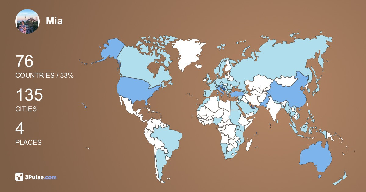 Mia Kabula's Travel Map Image