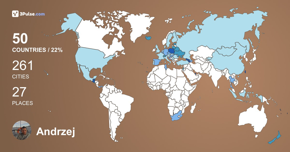 Andrzej Kostek's Travel Map Image