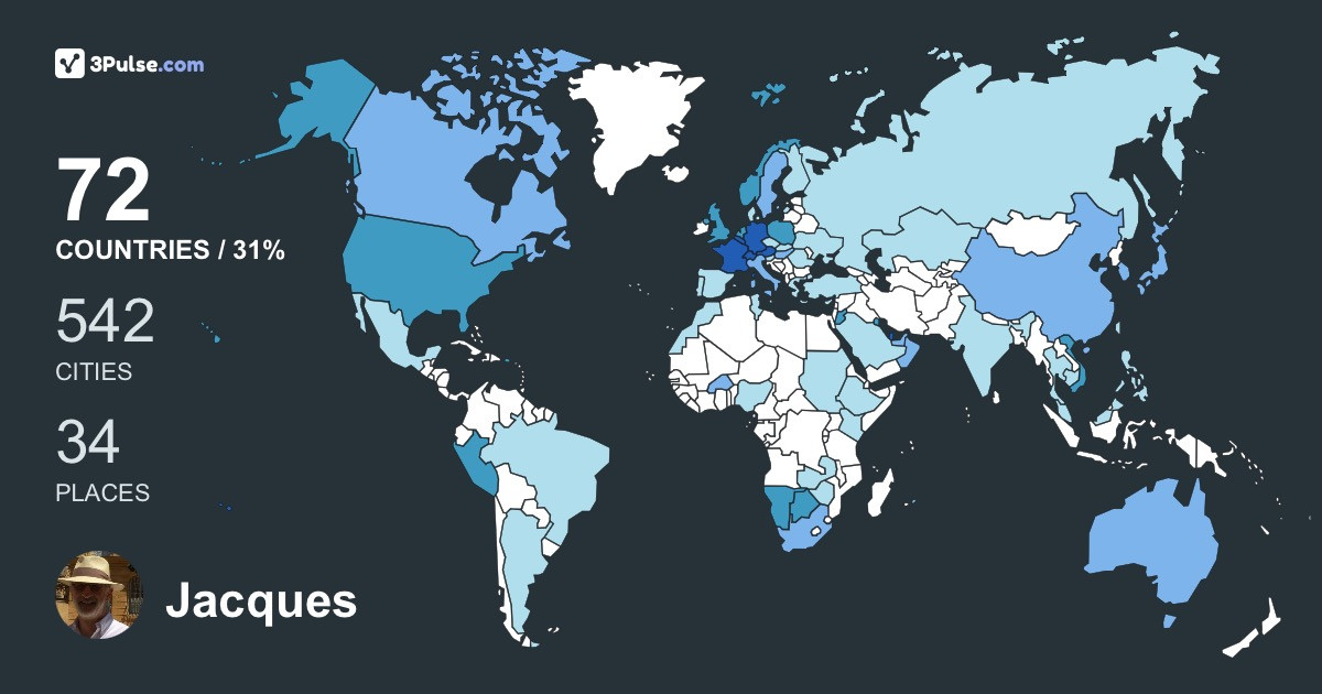 Jacques Delmoitiez's Travel Map Image