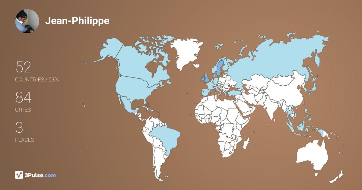 Jean-Philippe Francois's Travel Map Image