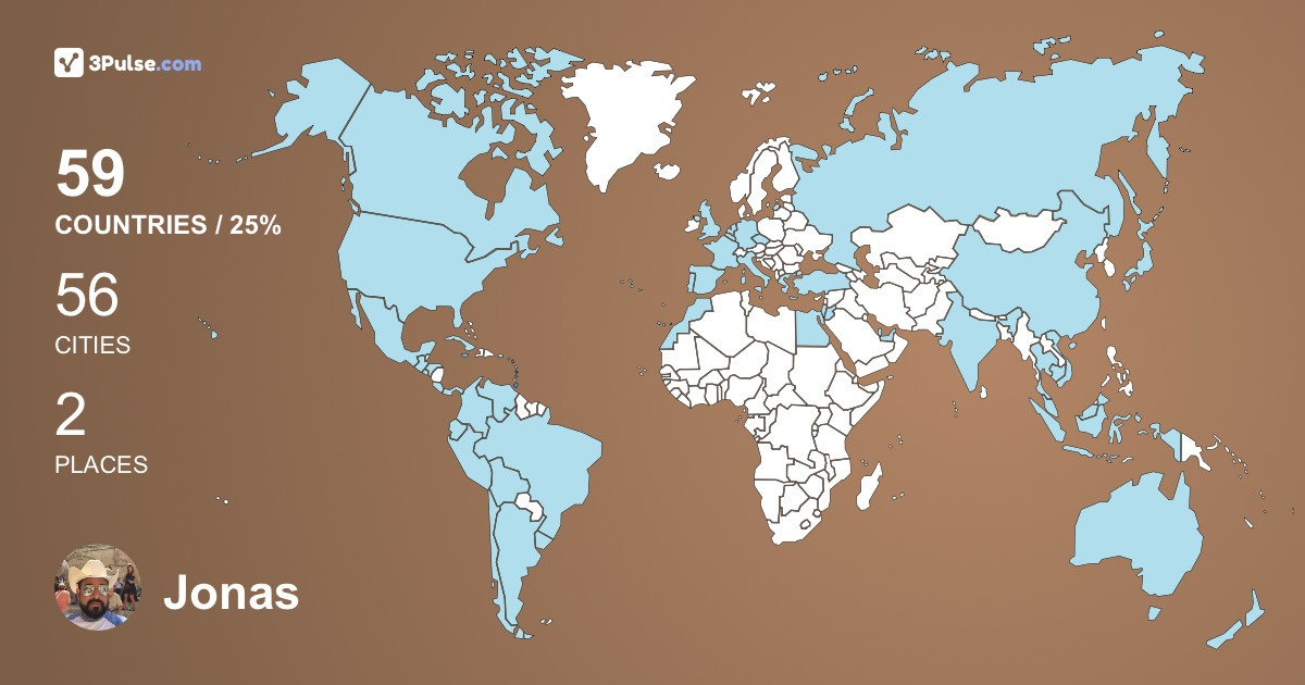 Jonas Mur's Travel Map Image