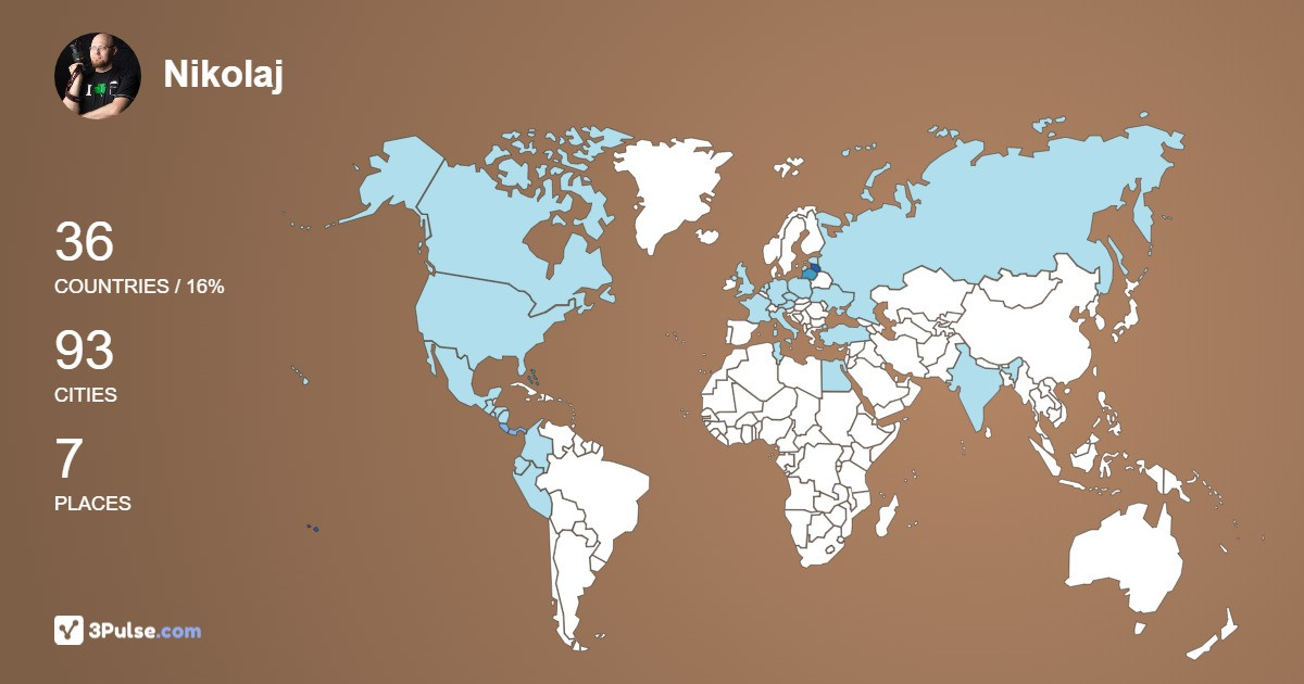 Nikolaj Golovanov's Travel Map Image