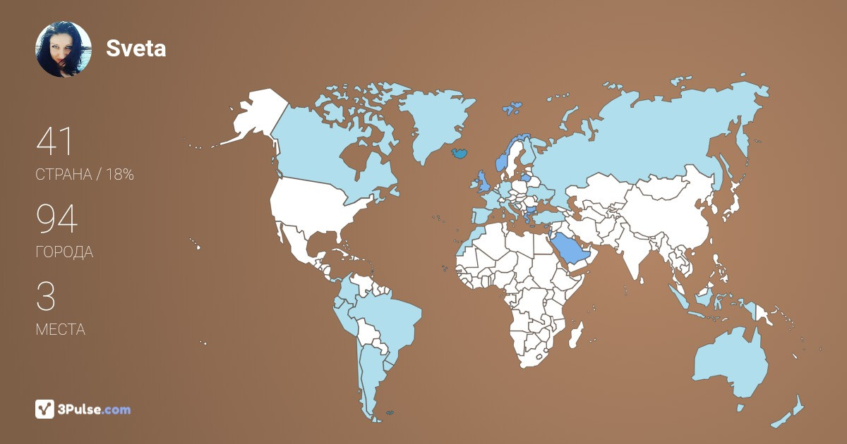 Sveta Zentek's Travel Map Image