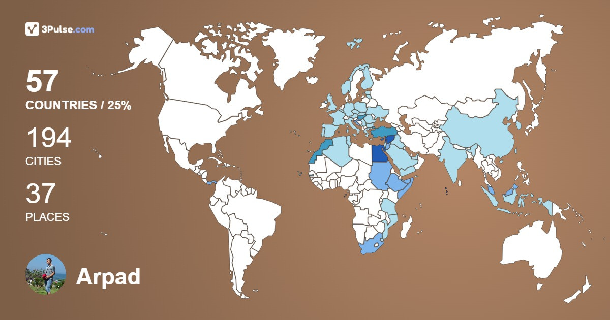 Arpad Toth's Travel Map Image