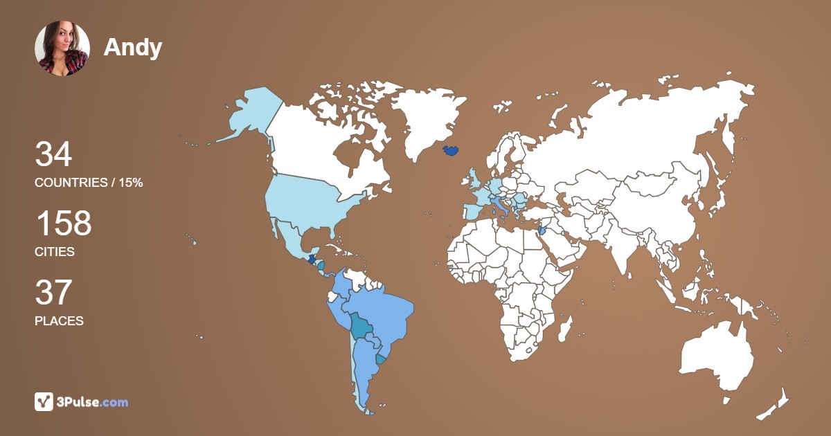 Andy Bonissoni's Travel Map Image