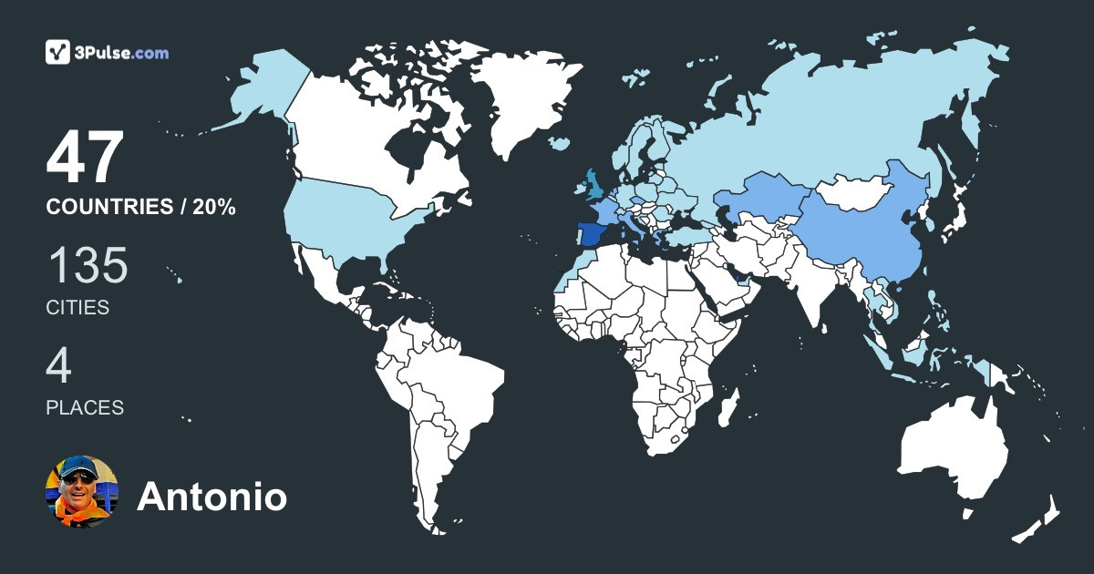 Antonio S-Migallon's Travel Map Image