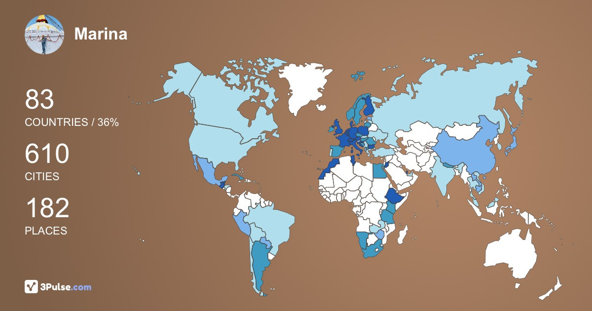 Marina Tousi's Travel Map Image