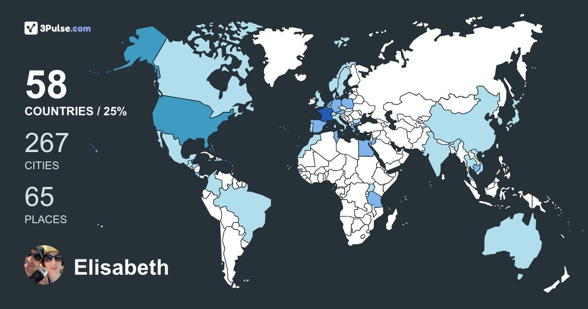Elisabeth Bykoff's Travel Map Image