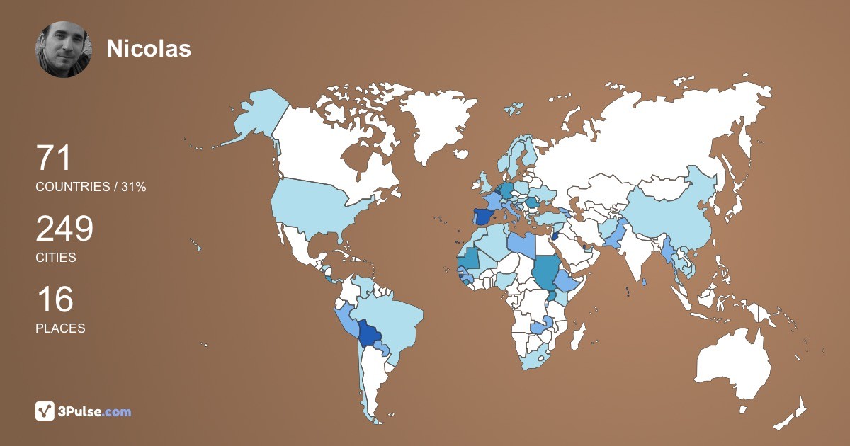 Nicolas Gomez's Travel Map Image