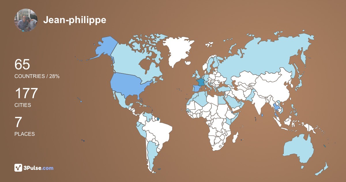 Jean-philippe Noinain's Travel Map Image