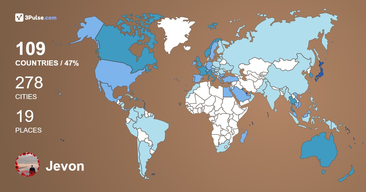 Jevon Burns's Travel Map Image