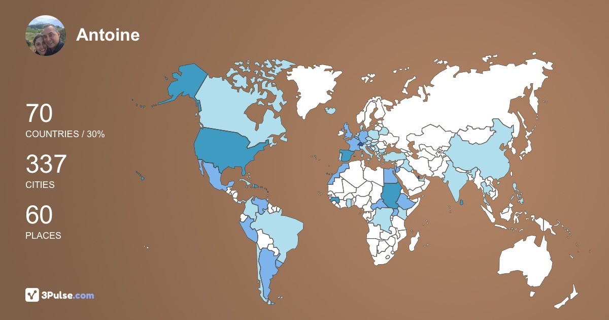 Antoine Waldburger's Travel Map Image