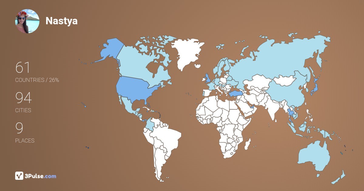 Nastya Fetisova's Travel Map Image