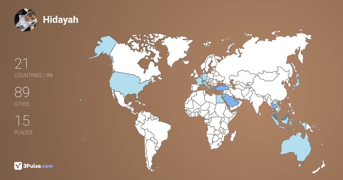 Hidayah Ahmad's Travel Map Image
