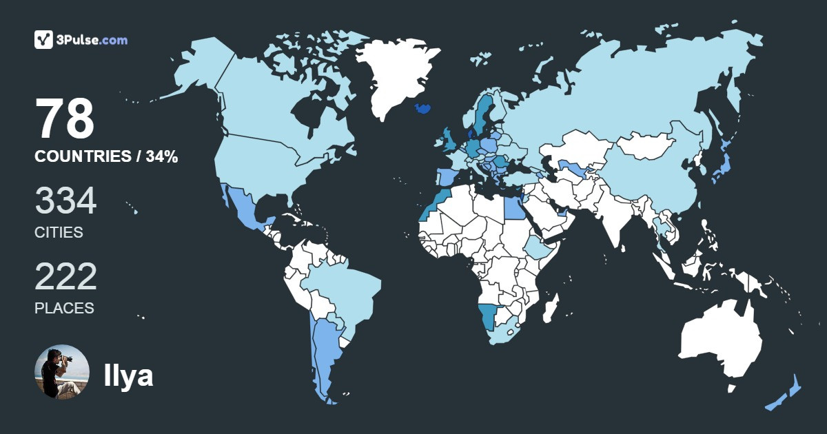 Ilya Kazachkov's Travel Map Image