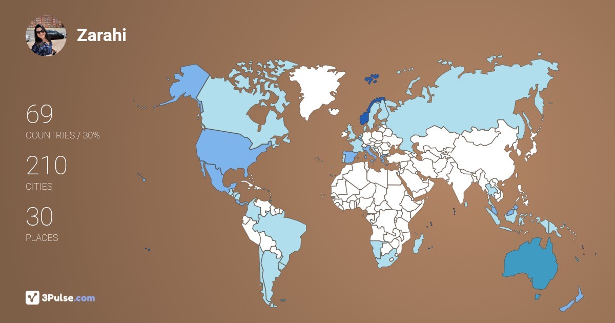 Zarahi De-la-Garza's Travel Map Image