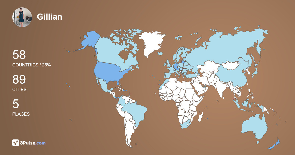 Gillian Christie's Travel Map Image