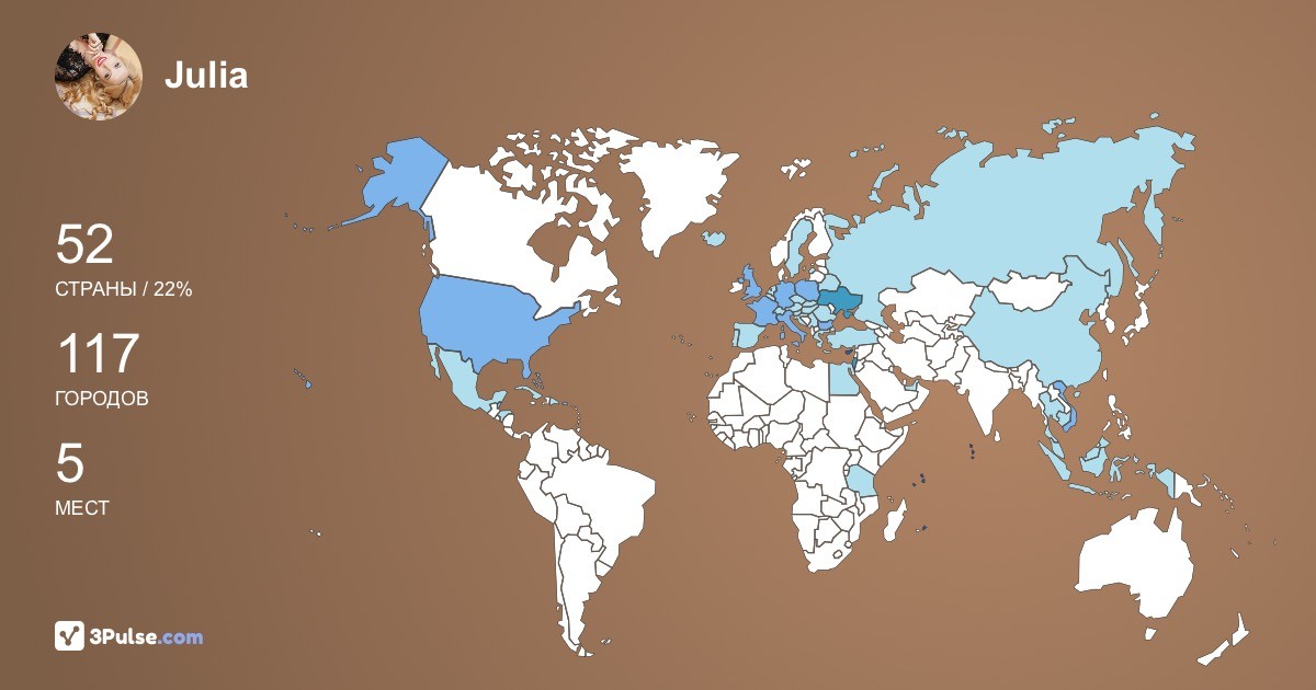 Julia Selivanova's Travel Map Image