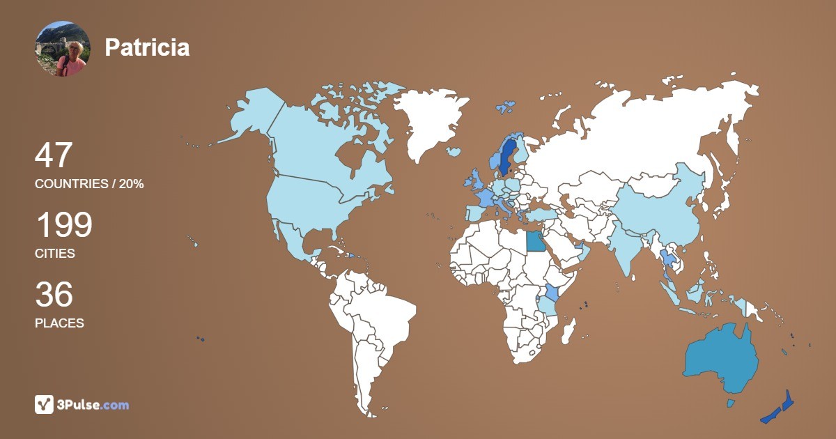 Patricia Norderstl's Travel Map Image